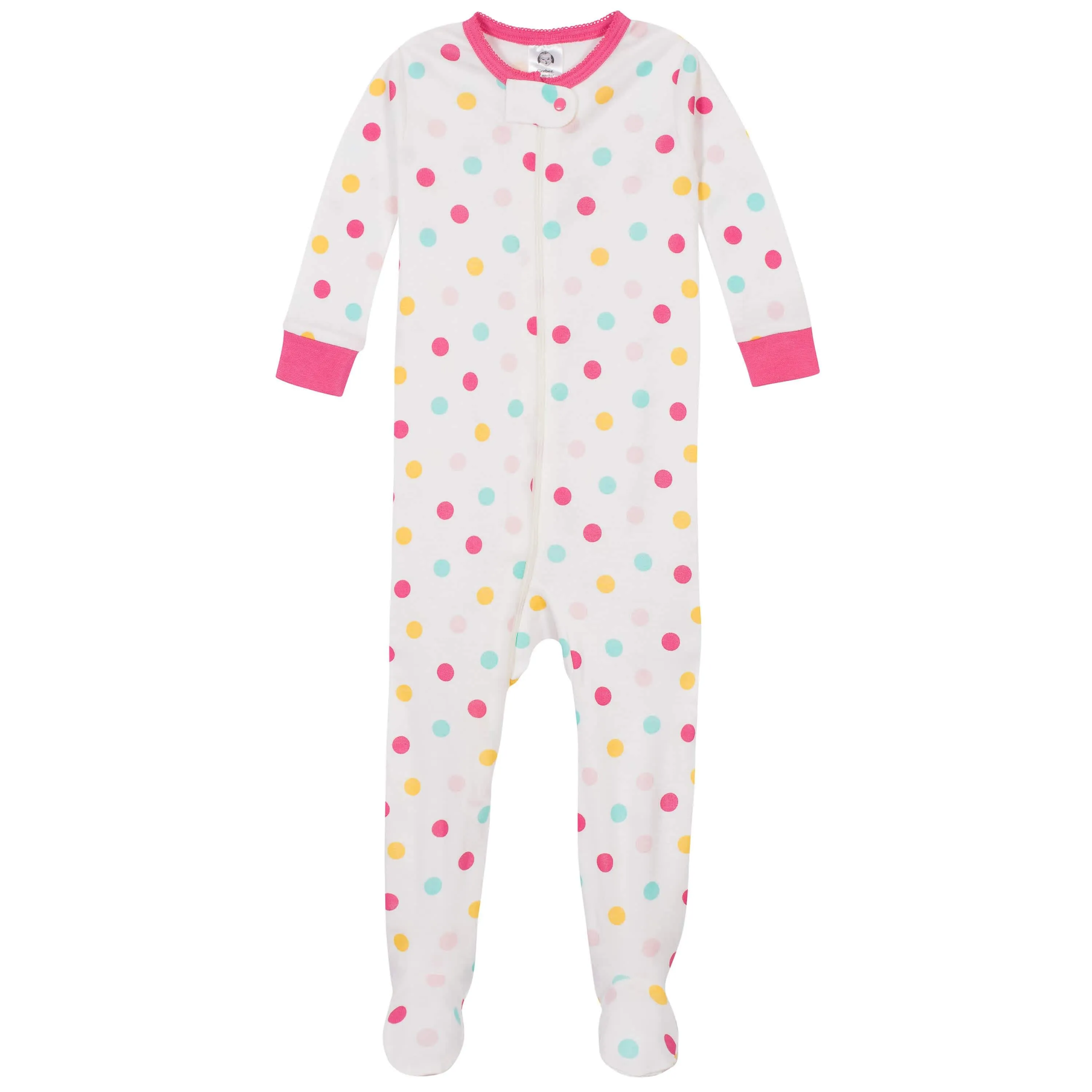 2-Pack Baby & Toddler Girls Cats Snug Fit Footed Cotton Pajamas