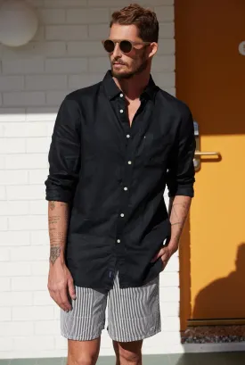 ACADEMY BRAND - Hampton Linen Shirt Black