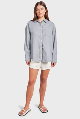 ACADEMY BRAND - Womens Hampton L/S Linen Shirt - Lavender Ash