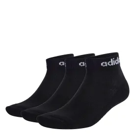 ADIDAS THINK LINEAR ANKLE SOCKS 3 PAIRS BLACK