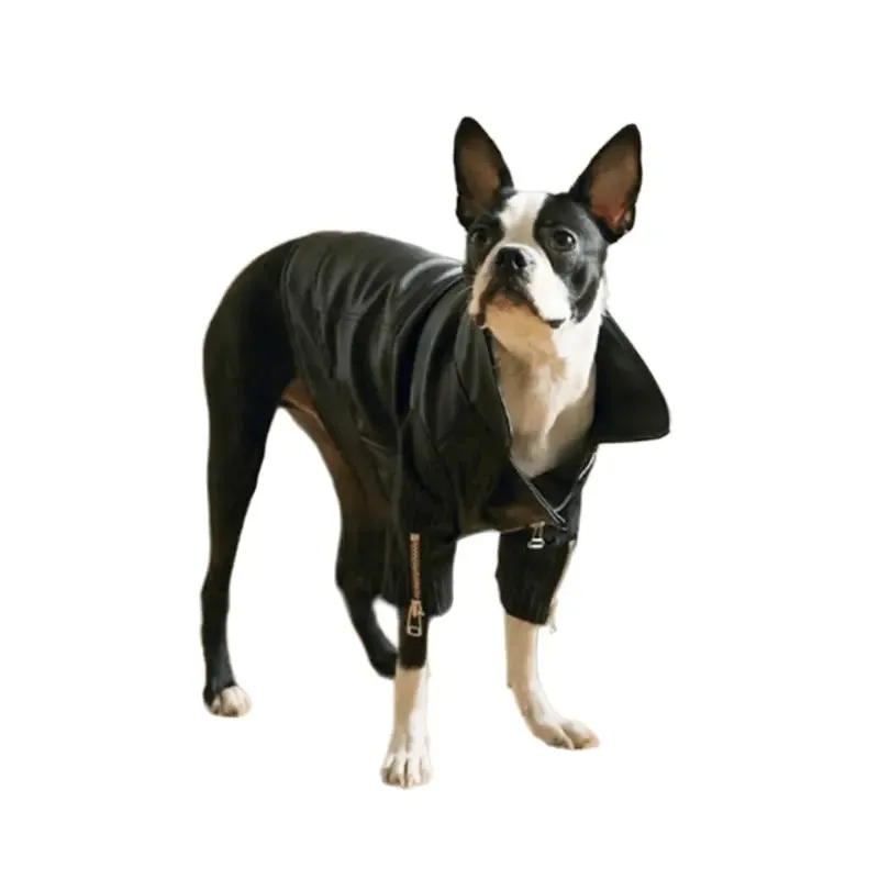 Anniepaw Zip-Leg Leather Handmade Jackets for Dogs Cats