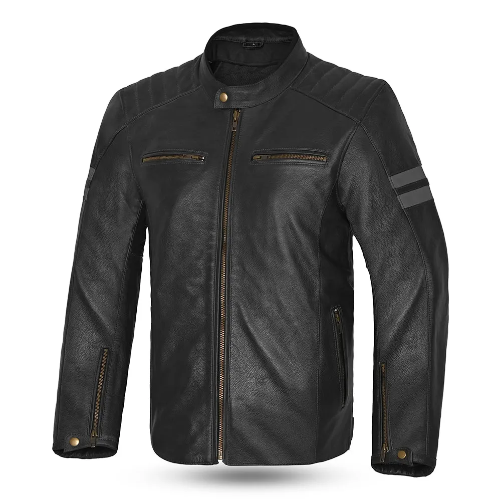 Bela Stark - Leather Jacket - Black Gray