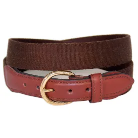 Brown Surcingle Leather Tab Belt