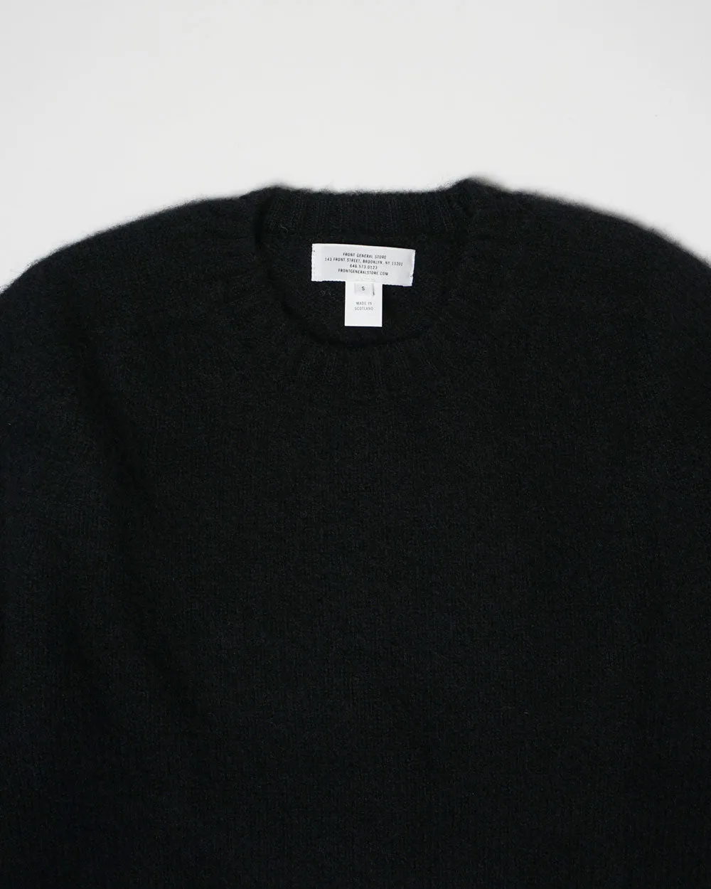 Brushed Shetland Sweater Crew Neck / Black