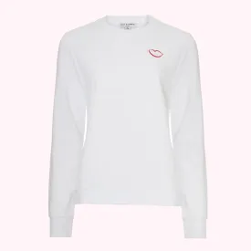 CHALK EMBROIDRED LIP SAMI SWEATSHIRT