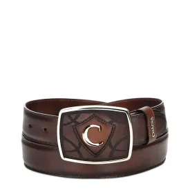 Cuadra Men's Hand Painted Brown Leather Western Belt