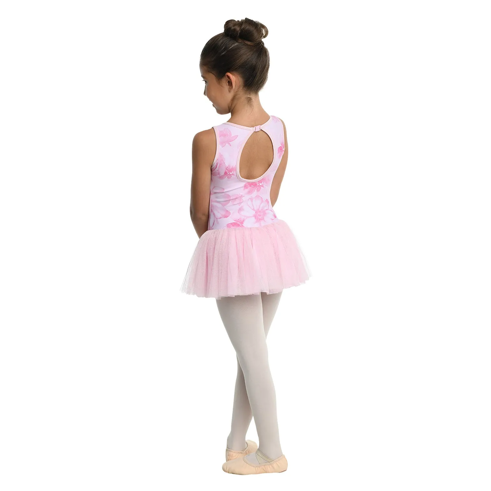 Danznmotion Ainsley Watercolor Floral Tank Tutu Dress