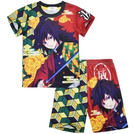 Demon Slayer Big Kids Homewear Tshirt & Shorts Set Short Sleeve Pajamas