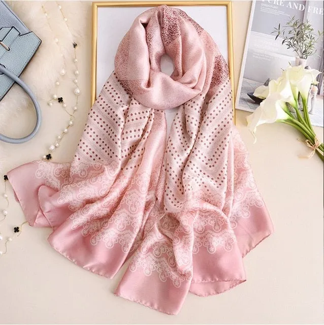 Fashion Silk Scarf Printed Bandana Shawl #LZ091