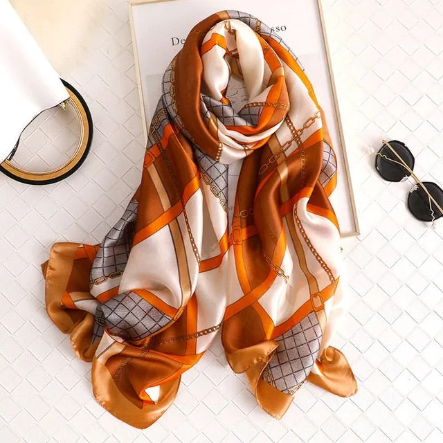 Fashion Silk Scarf Printed Bandana Shawl #LZ091