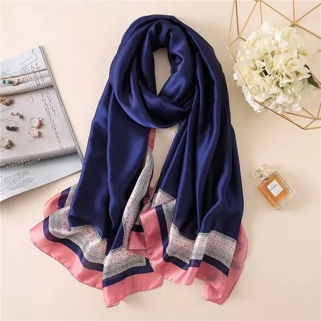 Fashion Silk Scarf Printed Bandana Shawl #LZ091