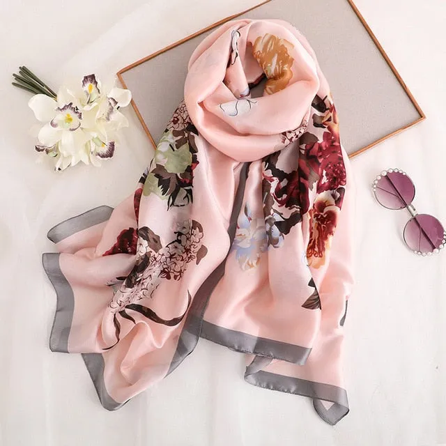 Fashion Silk Scarf Printed Bandana Shawl #LZ091