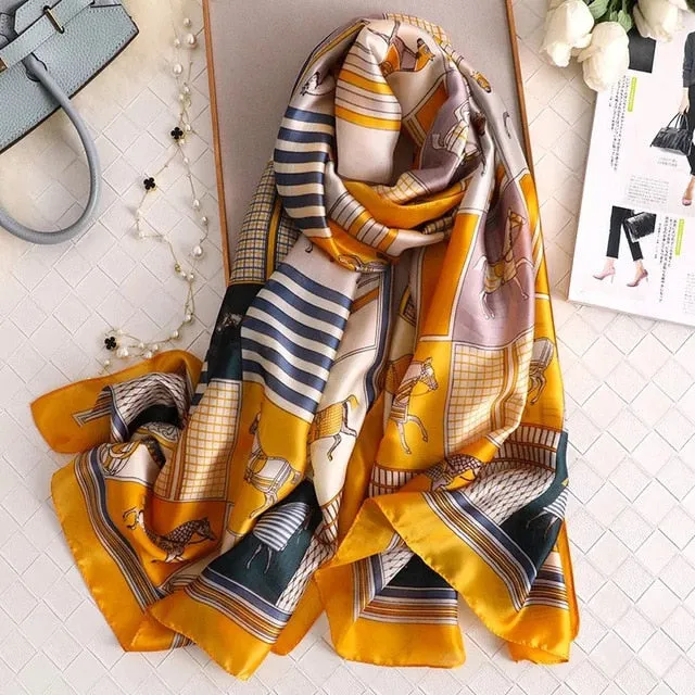 Fashion Silk Scarf Printed Bandana Shawl #LZ131