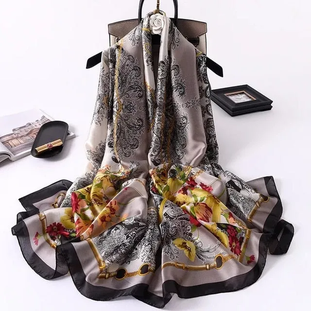 Fashion Silk Scarf Printed Bandana Shawl #LZ131