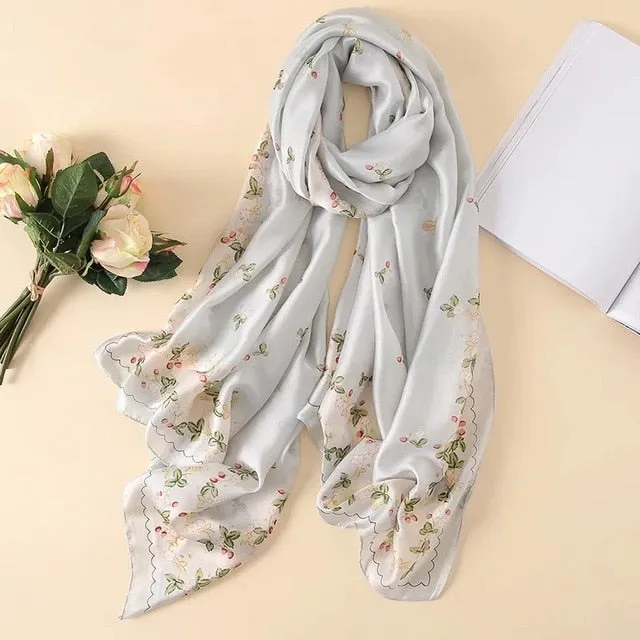 Fashion Silk Scarf Printed Bandana Shawl #LZ154