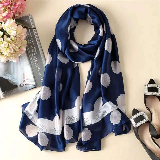 Fashion Silk Scarf Printed Bandana Shawl #LZ154