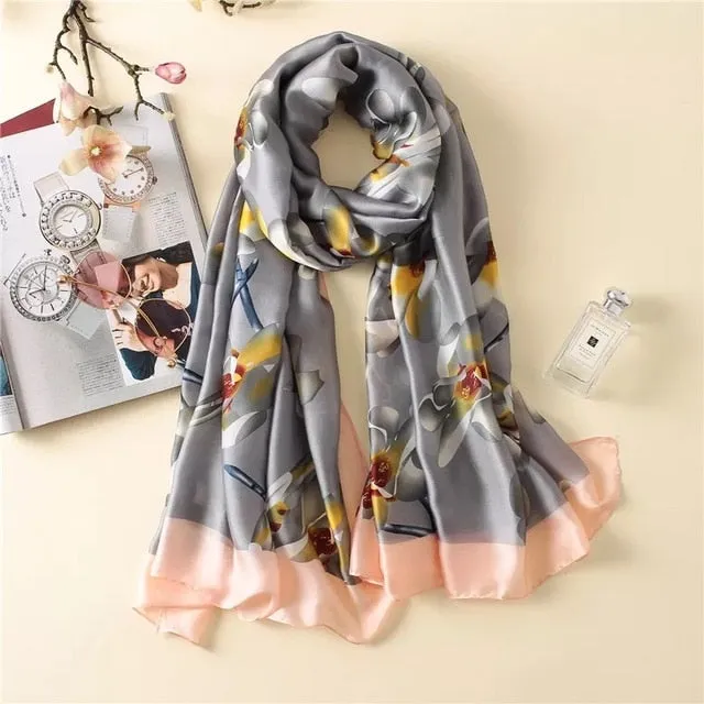 Fashion Silk Scarf Printed Bandana Shawl #LZ154