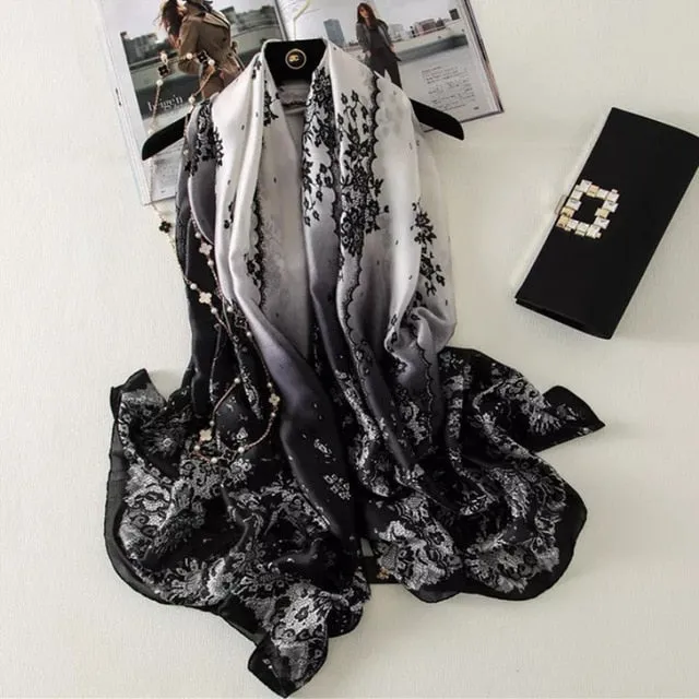 Fashion Silk Scarf Printed Bandana Shawl #LZ154