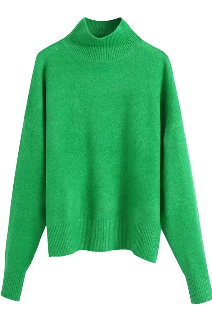 Kallie Emerald Green Turtleneck Sweater