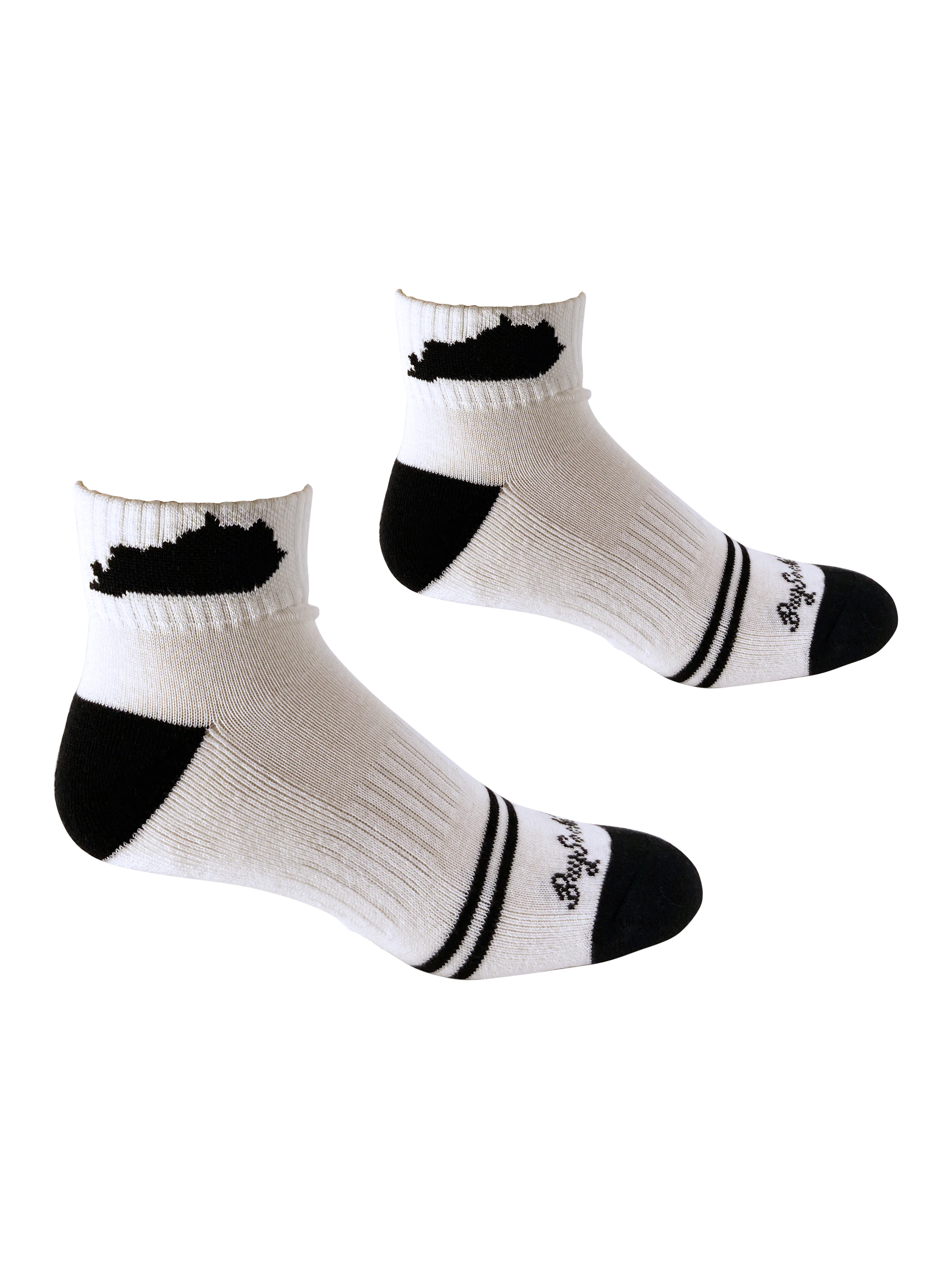 Kentucky Shape Ankle Sock White and Black