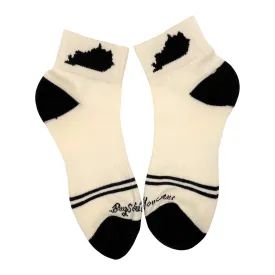 Kentucky Shape Ankle Sock White and Black