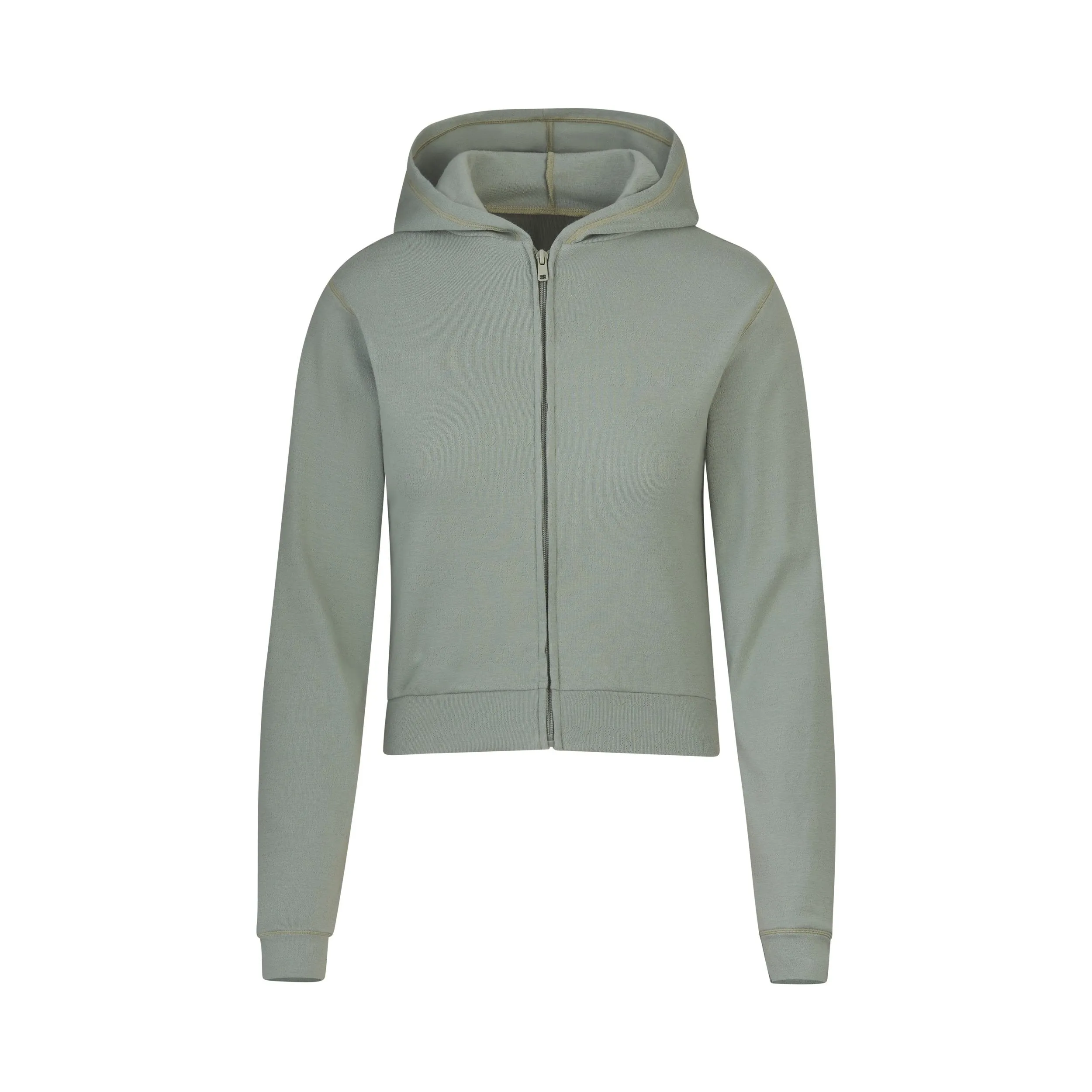 LOGO POINTELLE ZIP HOODIE | MINERAL