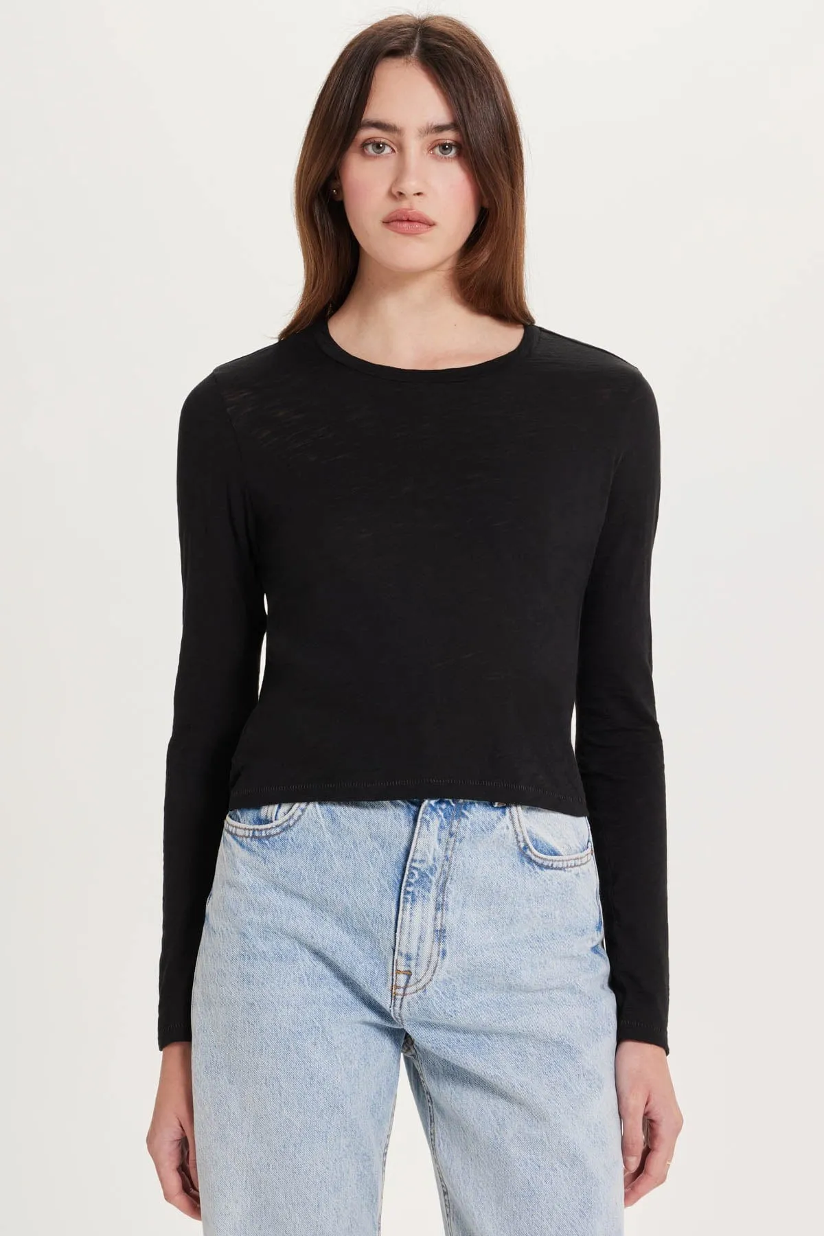 Long Sleeve Cropped Boy Tee