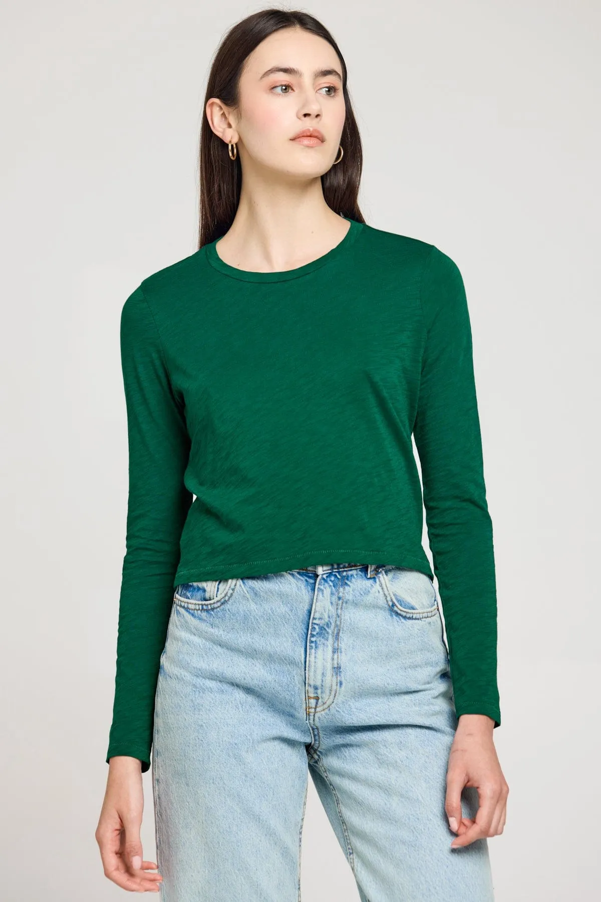 Long Sleeve Cropped Boy Tee