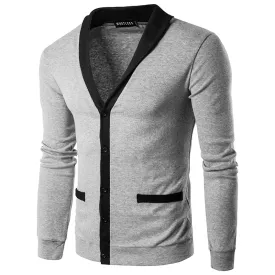 Man Sweater 2017 New Spring Casual Men Pullover V Collar Thick Cashmere Sweater Outdoors Outerwear  Brand Clothing Single-breast