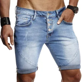 Men's Stretch Fit Blue Denim Shorts