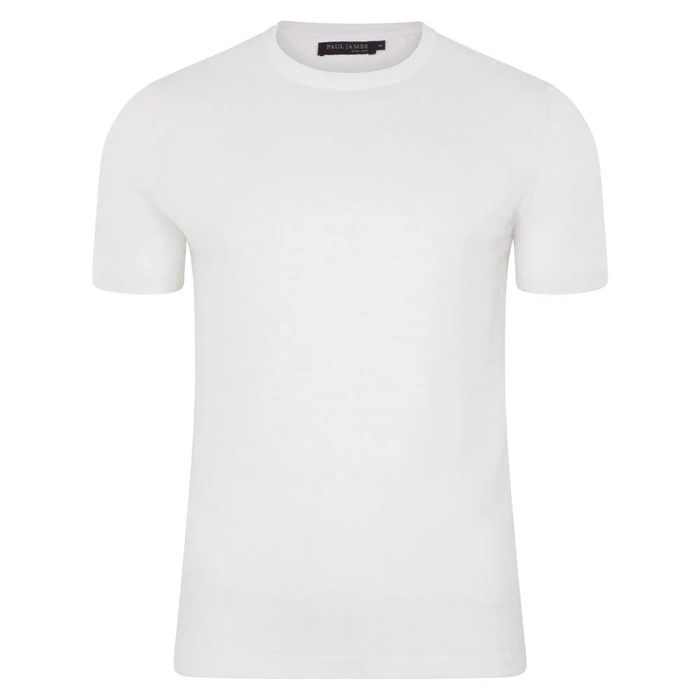 Mens Ultra Fine Cotton Linen Knitted T-Shirt