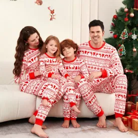 Moose Cartoon Printed Family Matching Christmas Pajamas Sets