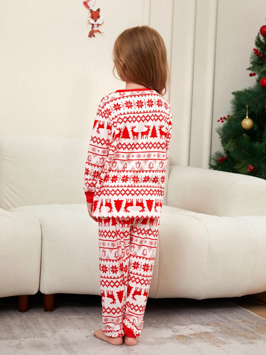 Moose Cartoon Printed Family Matching Christmas Pajamas Sets