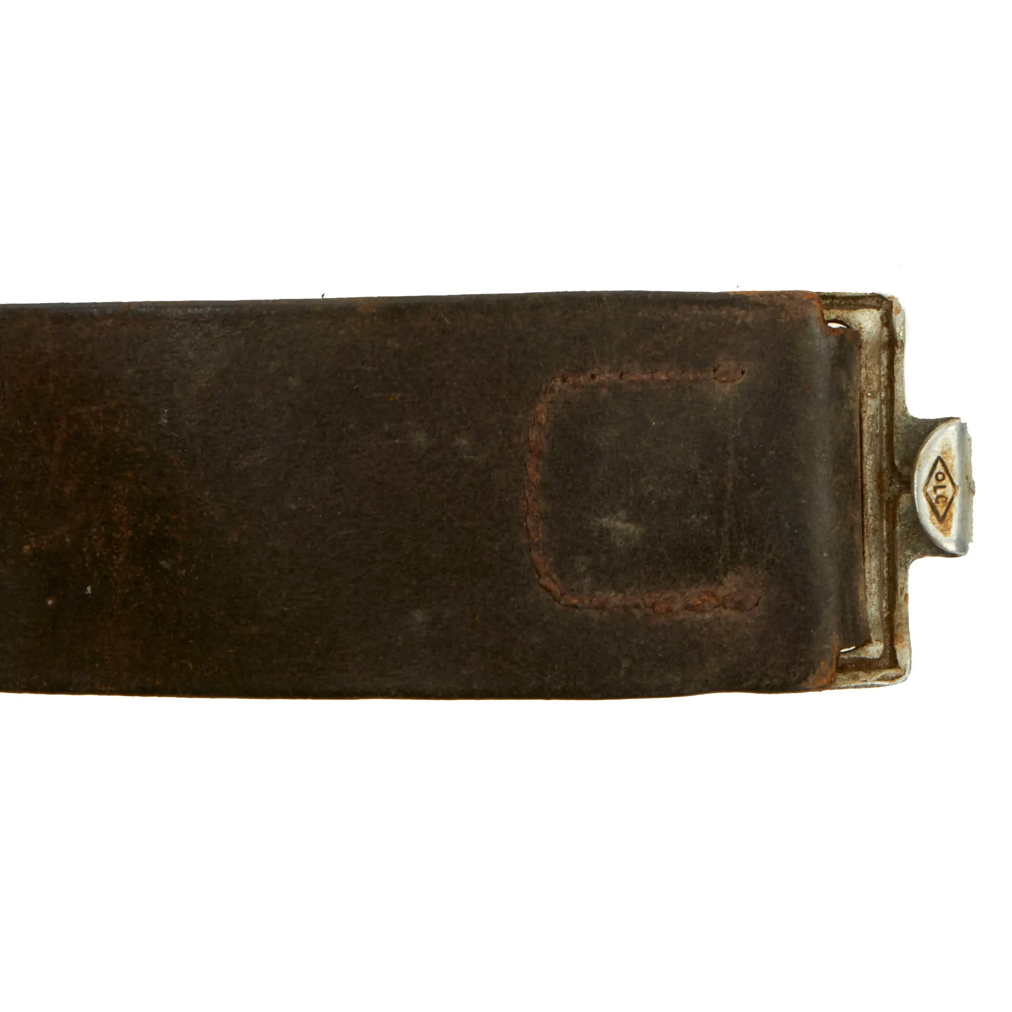 Original German WWII EM/NCO Luftwaffe Paratrooper Pebbled "Droop Tail" Eagle Aluminum Buckle with Leather Belt