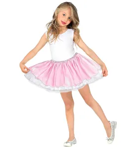 Pink Satin and White Tulle Tutu Child's