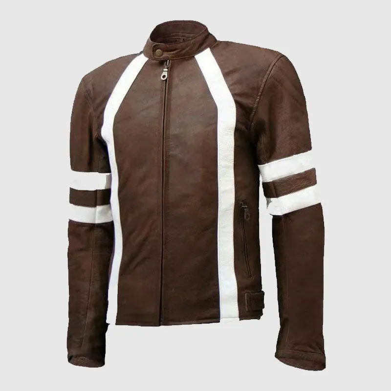 Premium Quality Men Distressed Vintage Leather Motorcycle Jacket