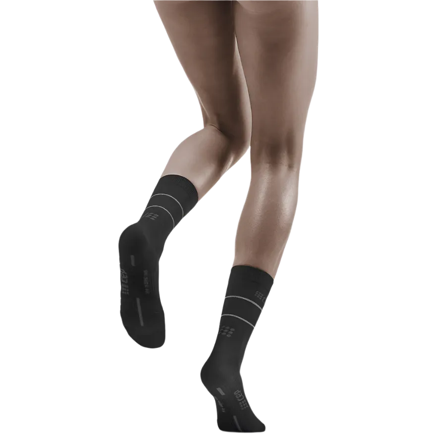 Reflective Mid Cut Compression Socks, Women