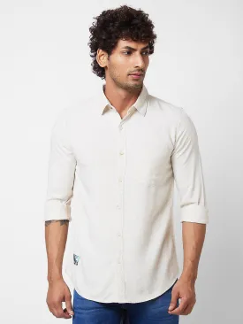 Spykar Ecru Solid Shirt For Men