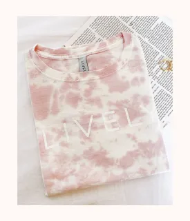 The Tie Dye Crew Tee: Pink/White