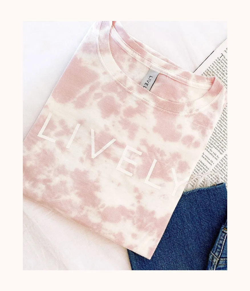 The Tie Dye Crew Tee: Pink/White