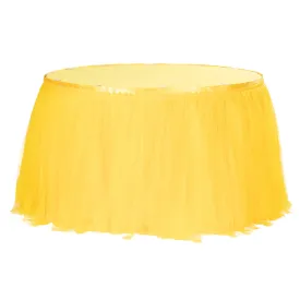 Tulle Tutu 17ft Table Skirt - Canary Yellow