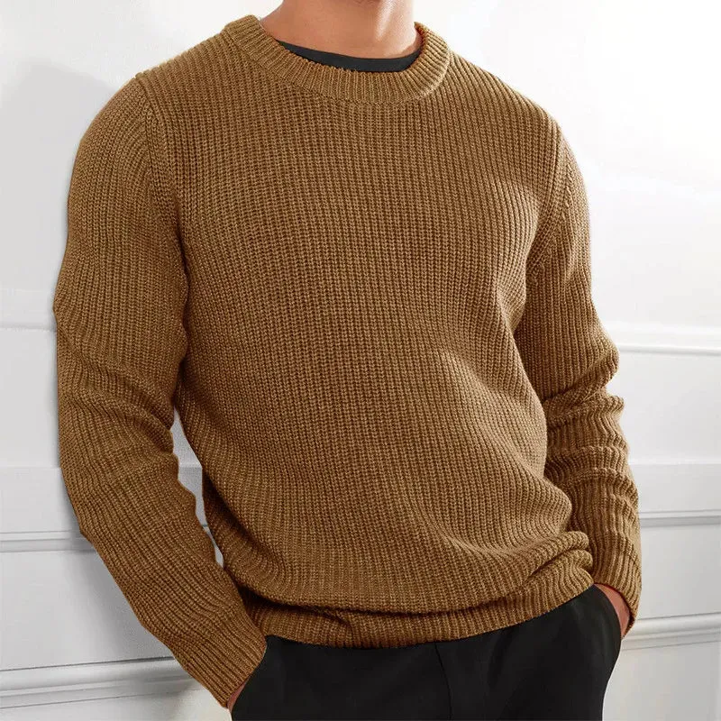 Wiaofellas  -  Men's Solid Color Sweater Autumn Winter Pullovers Rollneck Knitted High Quality Warm Jumper Slim Fit Casual Sweaters Men