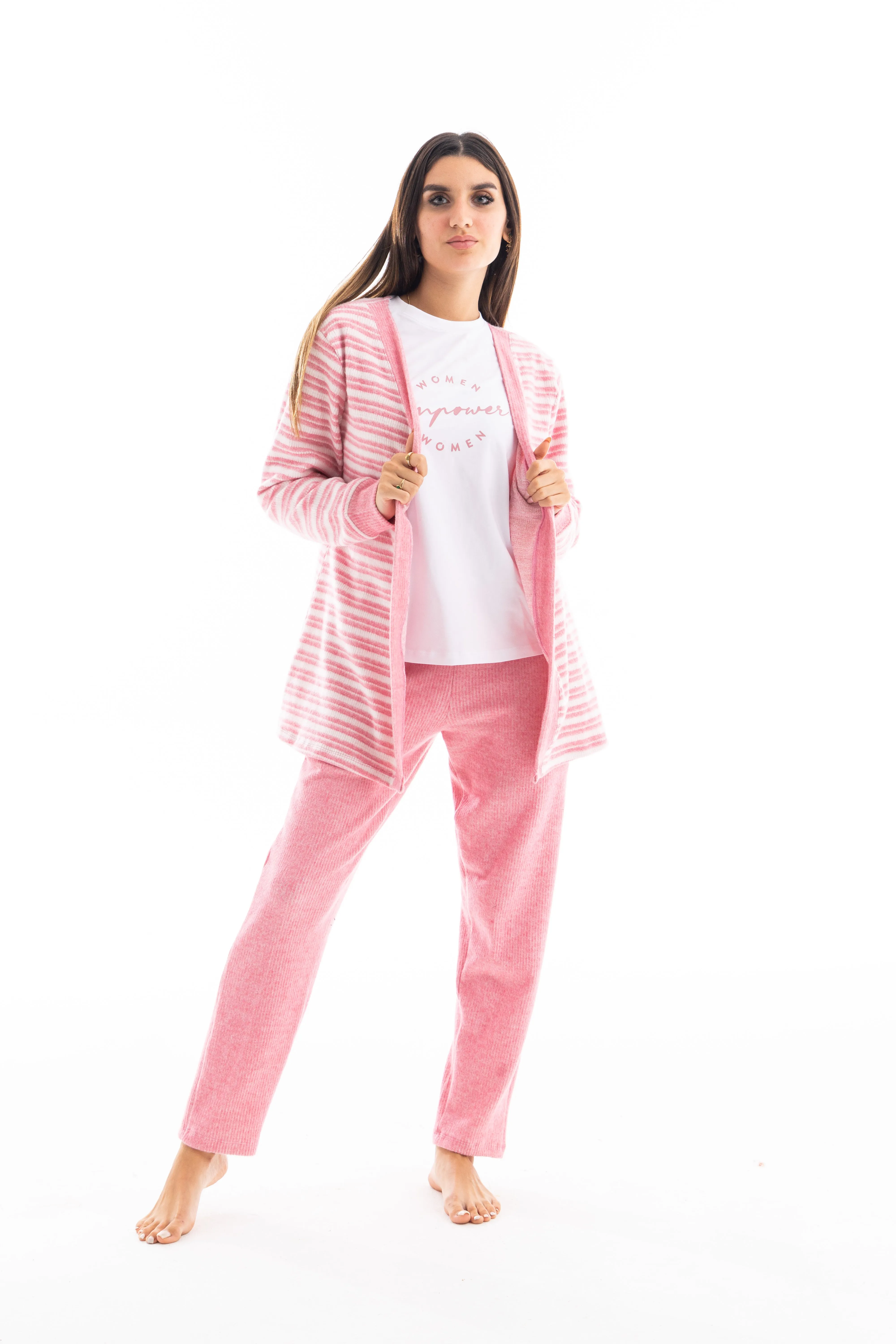 Women's Jacquard Robe Pajamas - Rose